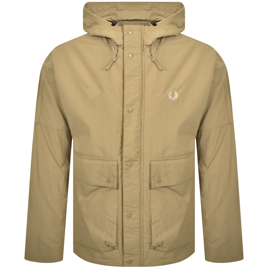 Fred Perry Cropped Fishing Parka Jacket Khaki